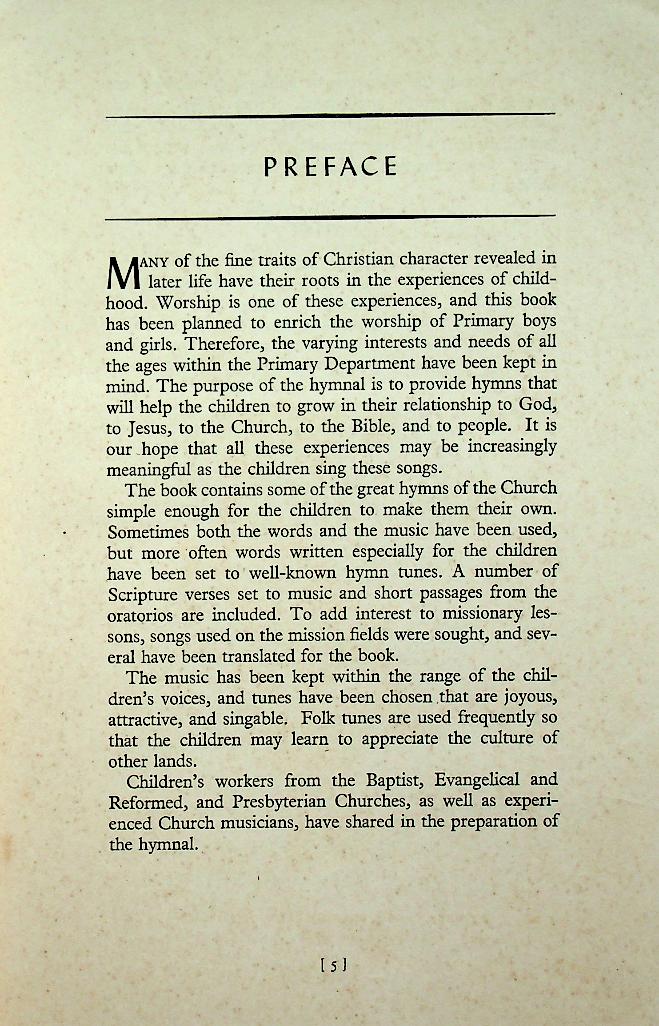 HYMNS FOR PRIMARY WORSHIP