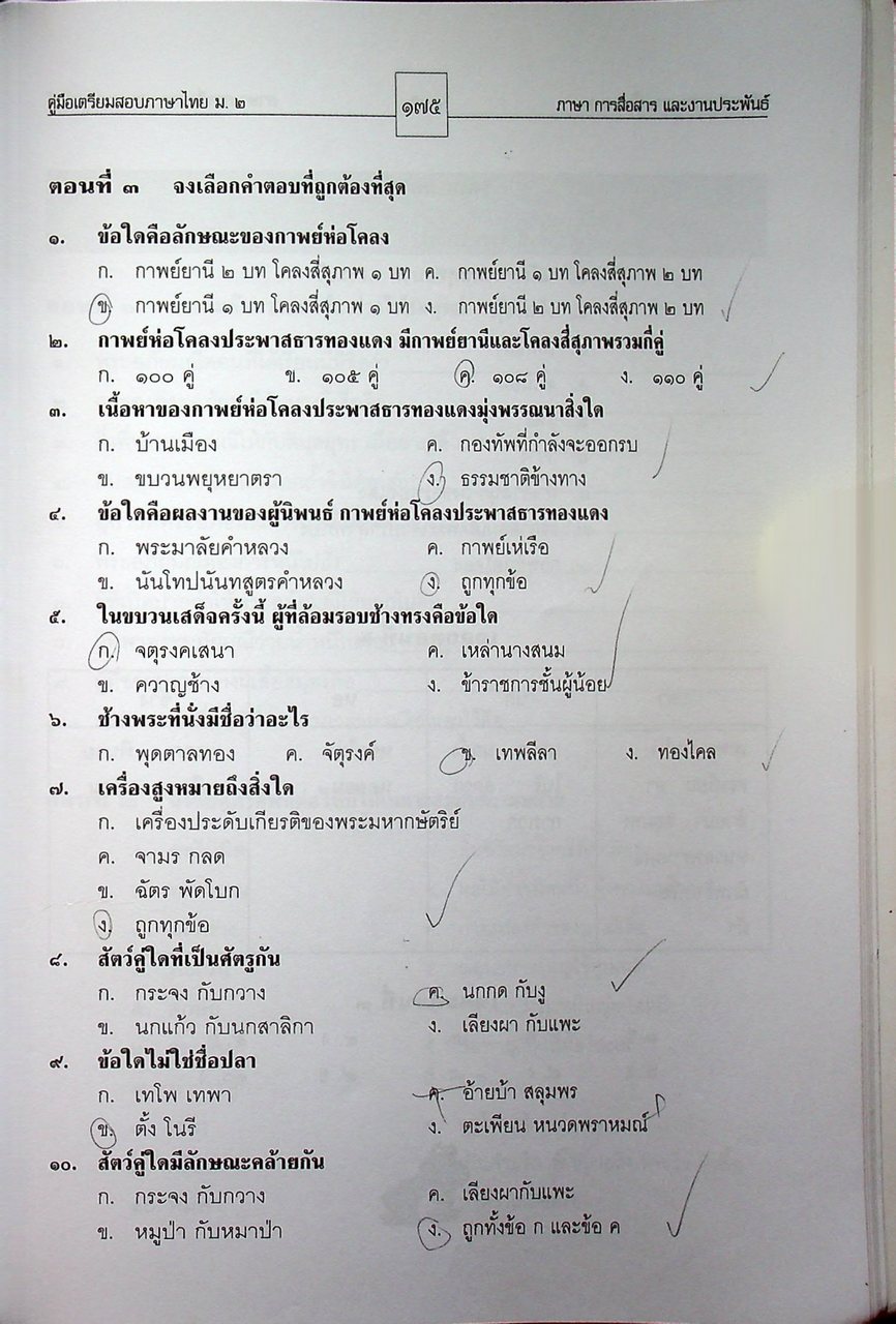 คู่มือเตรียมสอบ ภาษาไทย ม.๒ ภาษา การสื่อสาร และงานประพันธ์ ตรงตามหลักสูตรการศึกษาขั้นพื้นฐาน พุทธศักราช ๒๕๔๕