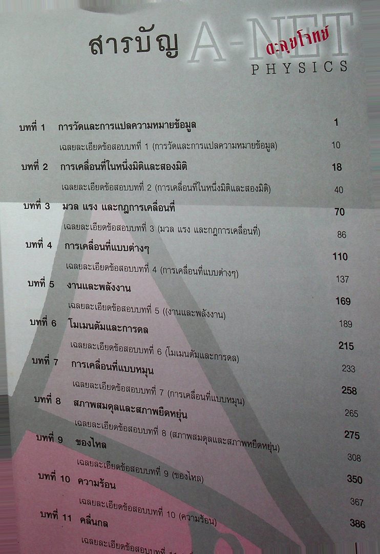 ตะลุยโจทย์ฟิสิกส์ Entrance A-NET ม.4-5-6 สอบตรงทุกมหาวิทยาลัย และระบบ Admissions (หนังสือเล่มนี้อายุ 16 ปี)