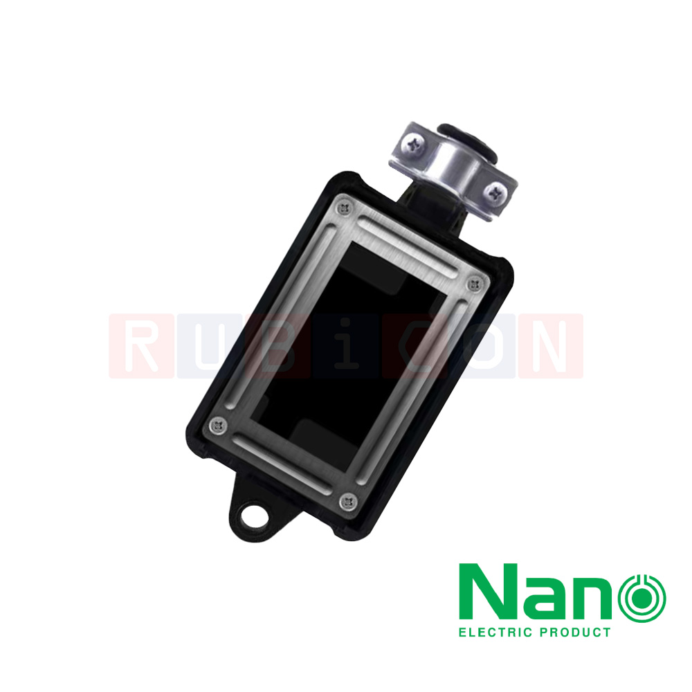 Nano Electric® RBNS2 บล็อคยางเปล่า สำหรับใส่เต้ารับกราวด์คู่ 1 ตัว พร้อมแผ่นเพลท ไม่มีช่องใส่เมนสวิตช์