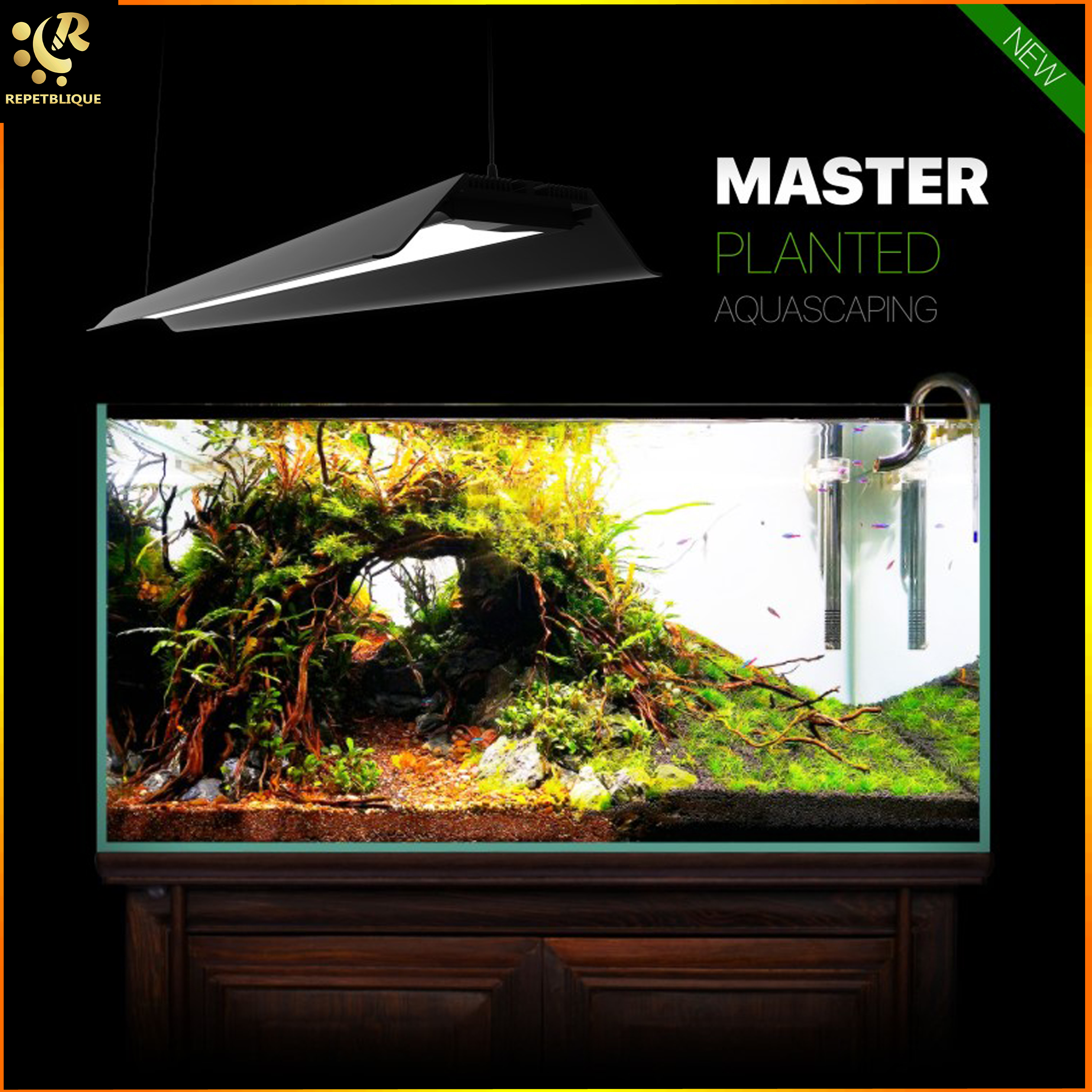 Micmol Master Planted ประกัน 1 ปี WRGB ตู้ 18 - 24 นิ้ว ปรับผ่านบลูทูธ ปรับเป็นแขวนลอยหรือยึดข้างได้ ไฟเลี้ยงไม้น้ำ ตู้ไม้น้ำ โคมไฟตู้ไม้น้ำ