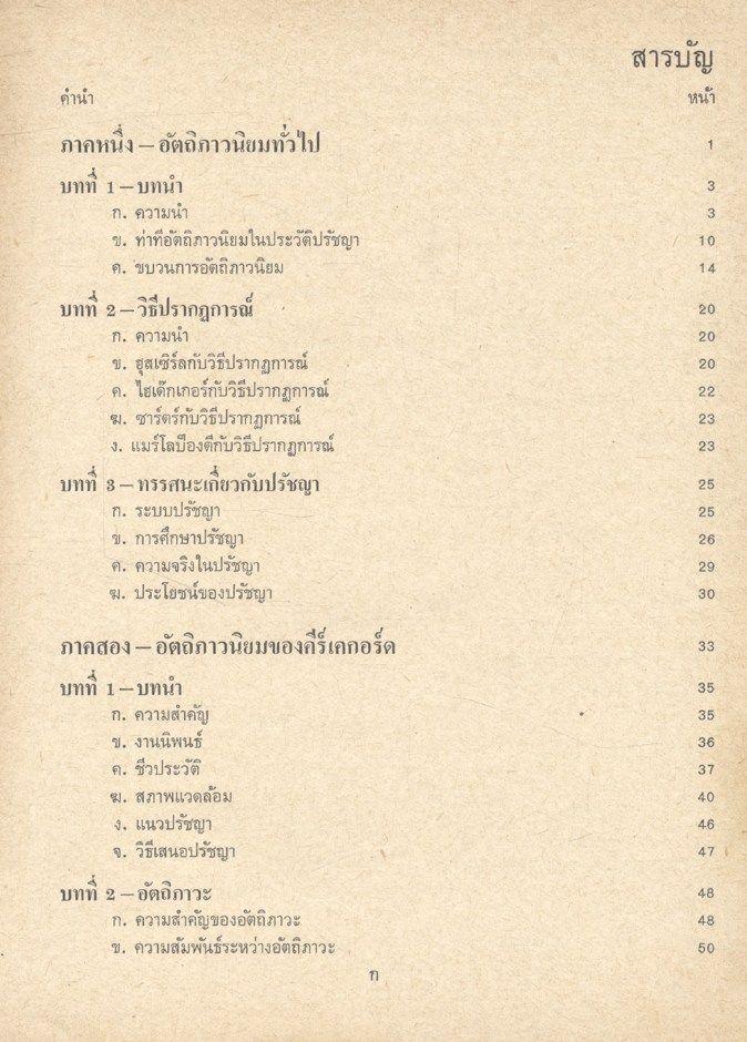ชุดปัญหาปรัชญา ปรัชญาลัทธิอัตถิภาวนิยม
