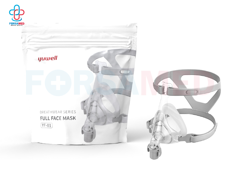 หน้ากากชนิดครอบจมูกและปากสำหรับเครื่อง CPAP Bipap (Yuwell Full Face Mask YF-01) มีขนาด S M L