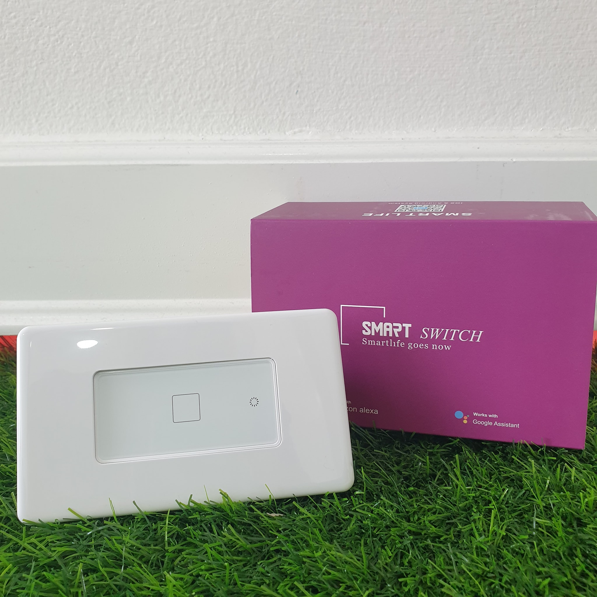 Smarthome wifi smart switch 2 way(3way) สวิชต์สัมผัสต่อไวไฟ ควบคุมการใช้งานผ่านมือถือ(สีขาว) เชื่อมต่อแอพ Smartlife tuy