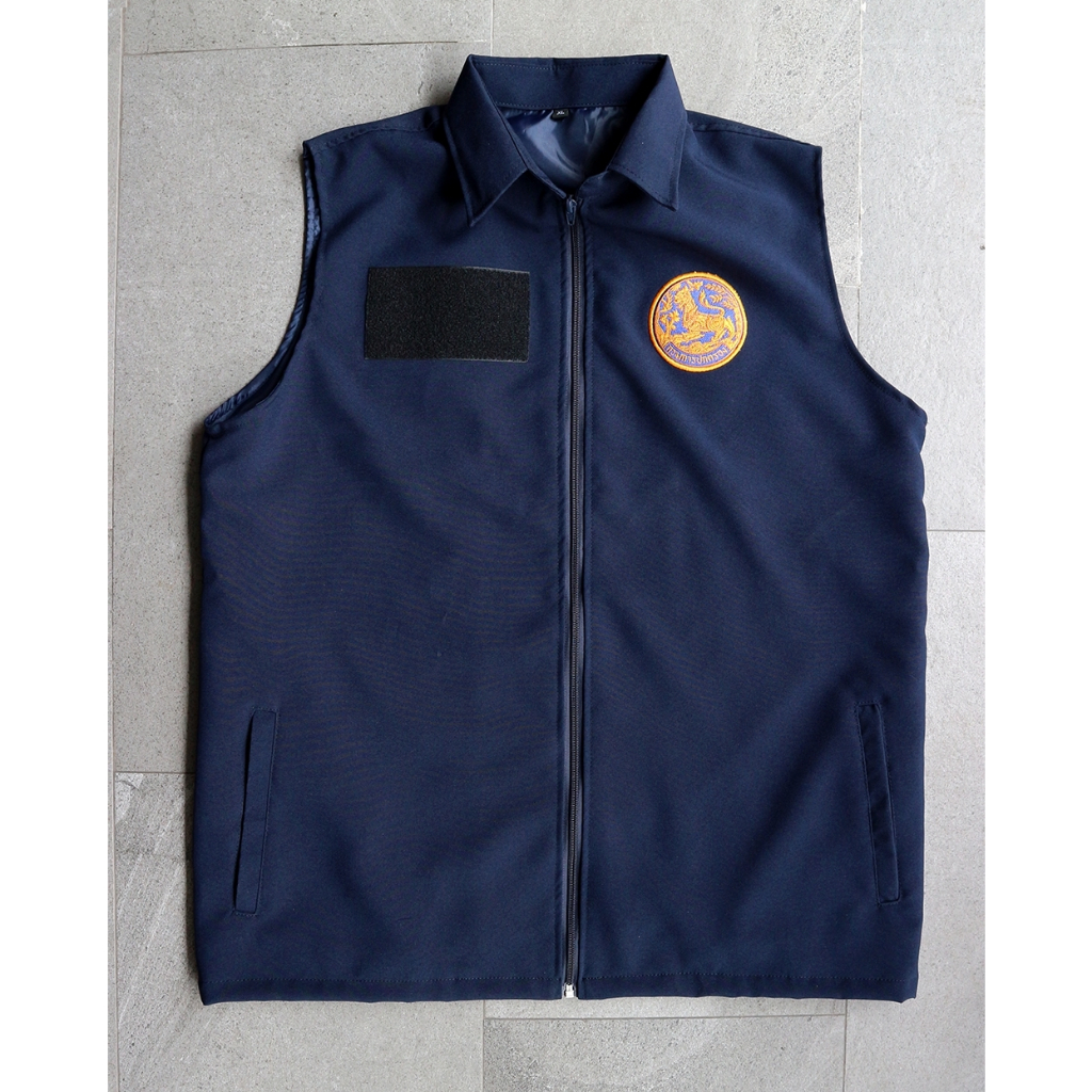 🇹🇭 14 ไทยแลนด์ แทคติคอล เสื้อกั๊กกรมการปกครอง สีกรมท่า (คอปก DB-01)