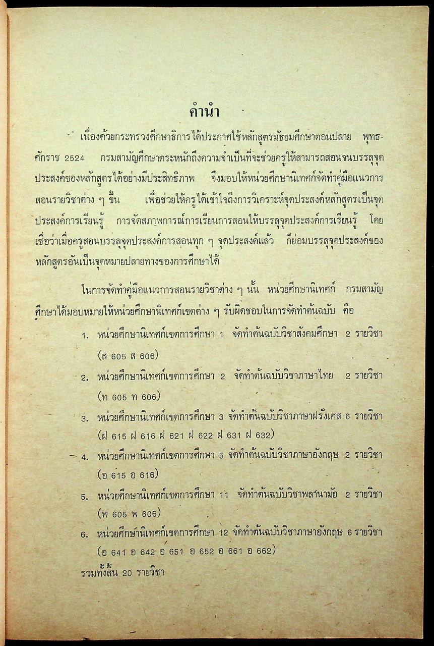 คู่มือแนวการสอน ตามหลักสูตรมัธยมศึกษาตอนปลาย พุทธศักราช 2524 พัฒนาทางภาษา 2 อ 642