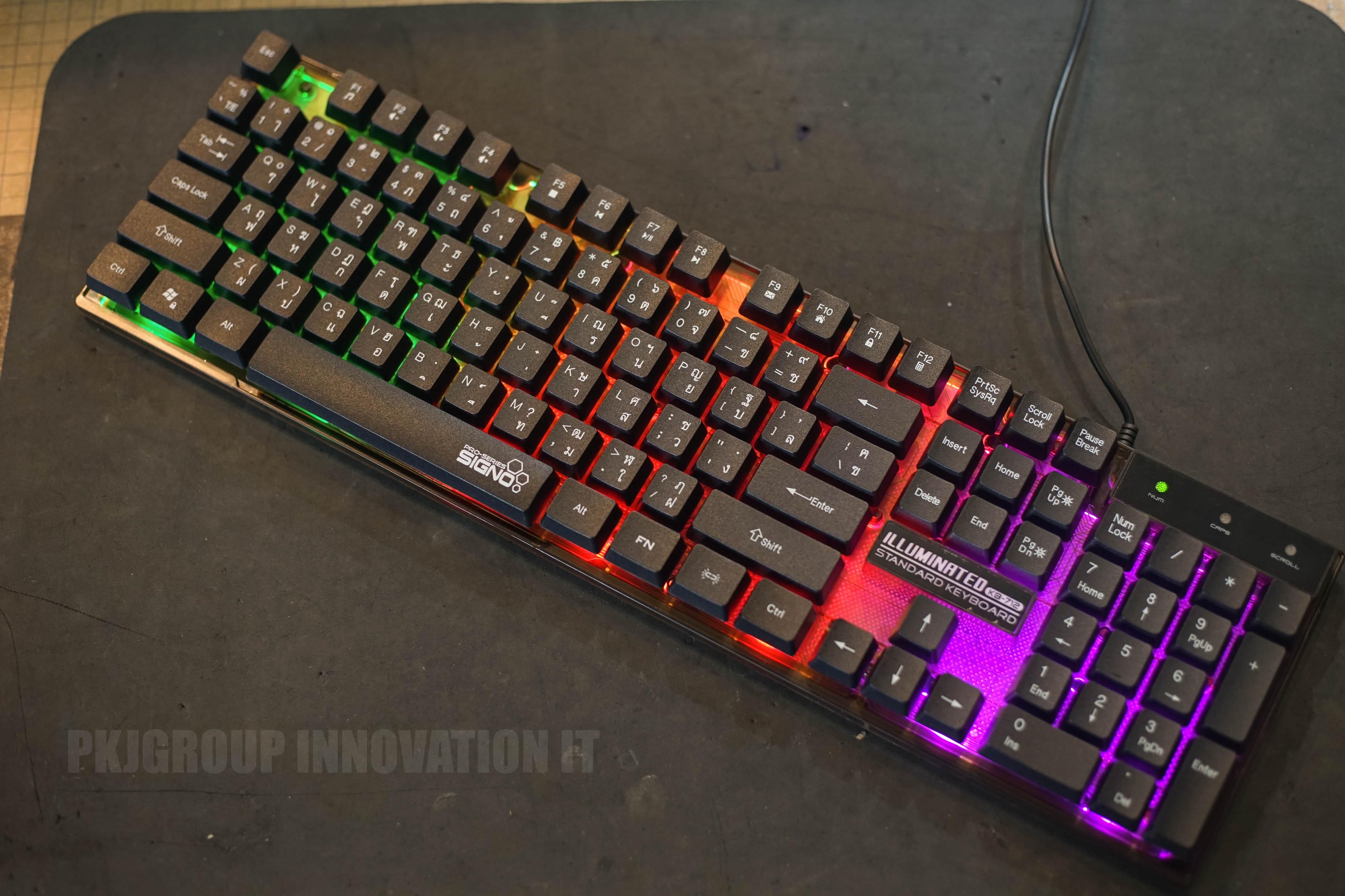 ชุดเมาส์-คีย์บอร์ดเกมมิ่ง Signo Sundaze KB712 + GM 112 ของใหม่ มีไฟRGBเมาส์ปรับ DPI ได้ K/Bปุ่มยาง