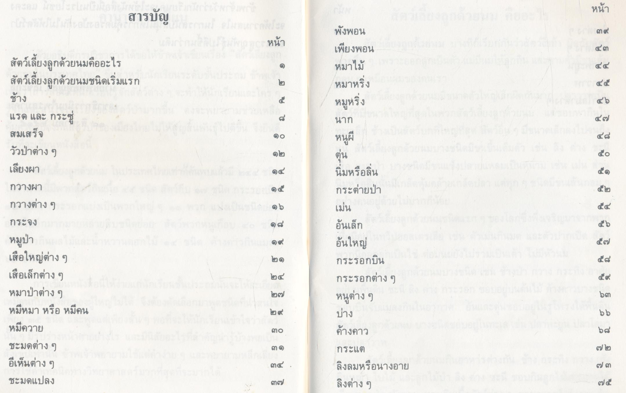 หนังสืออ่านเพิ่มเติมกลุ่มสร้างเสริมประสบการณ์ชีวิต ระดับประถมศึกษา สัตว์เลี้ยงลูกด้วยนมในประเทศไทย