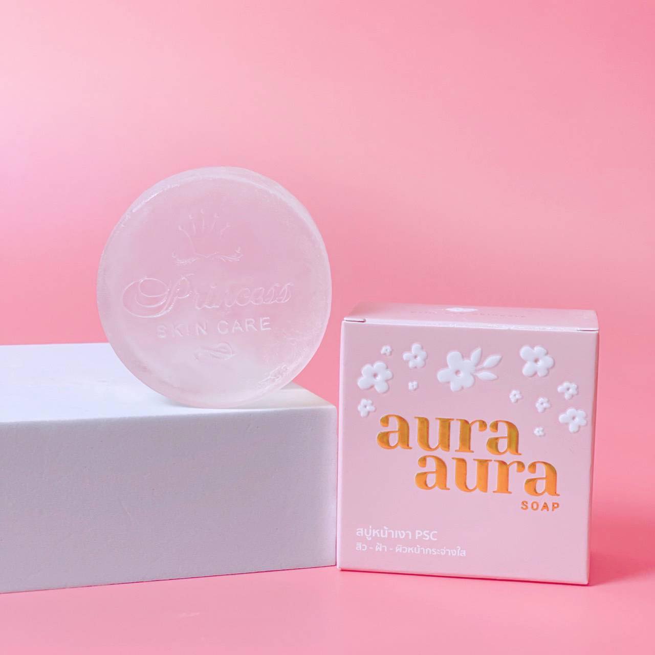 สบู่หน้าเงา (Aura Aura Soap) แพ็คเกจใหม่ 70G