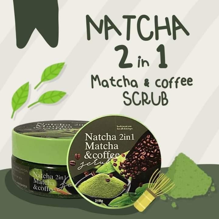 สครับณัชชา ชาเขียว+กาแฟ Natcha matcha&coffee ขนาด 250g.