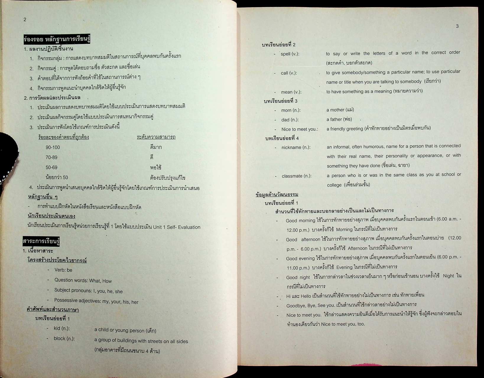 คู่มือครูรายวิชาพื้นฐานภาษาอังกฤษ My World 1 ชั้นมัธยมศึกษาปีที่ 1