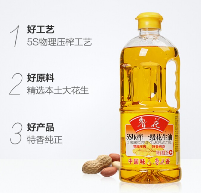 น้ำมันถั่วลิสง ตรา Lu Hua 1ลิตร