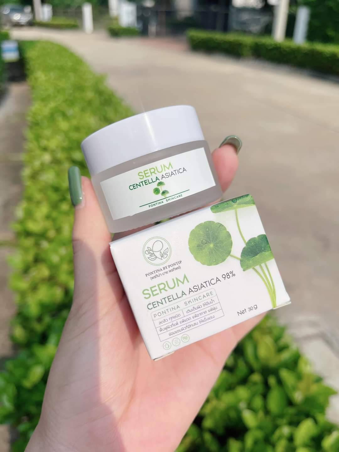 เซรั่มใบบัวบก พรทิน่า ฟื้นฟู บำรุงผิว ลดการอักเสบ 30g แพ็คเกจใหม่