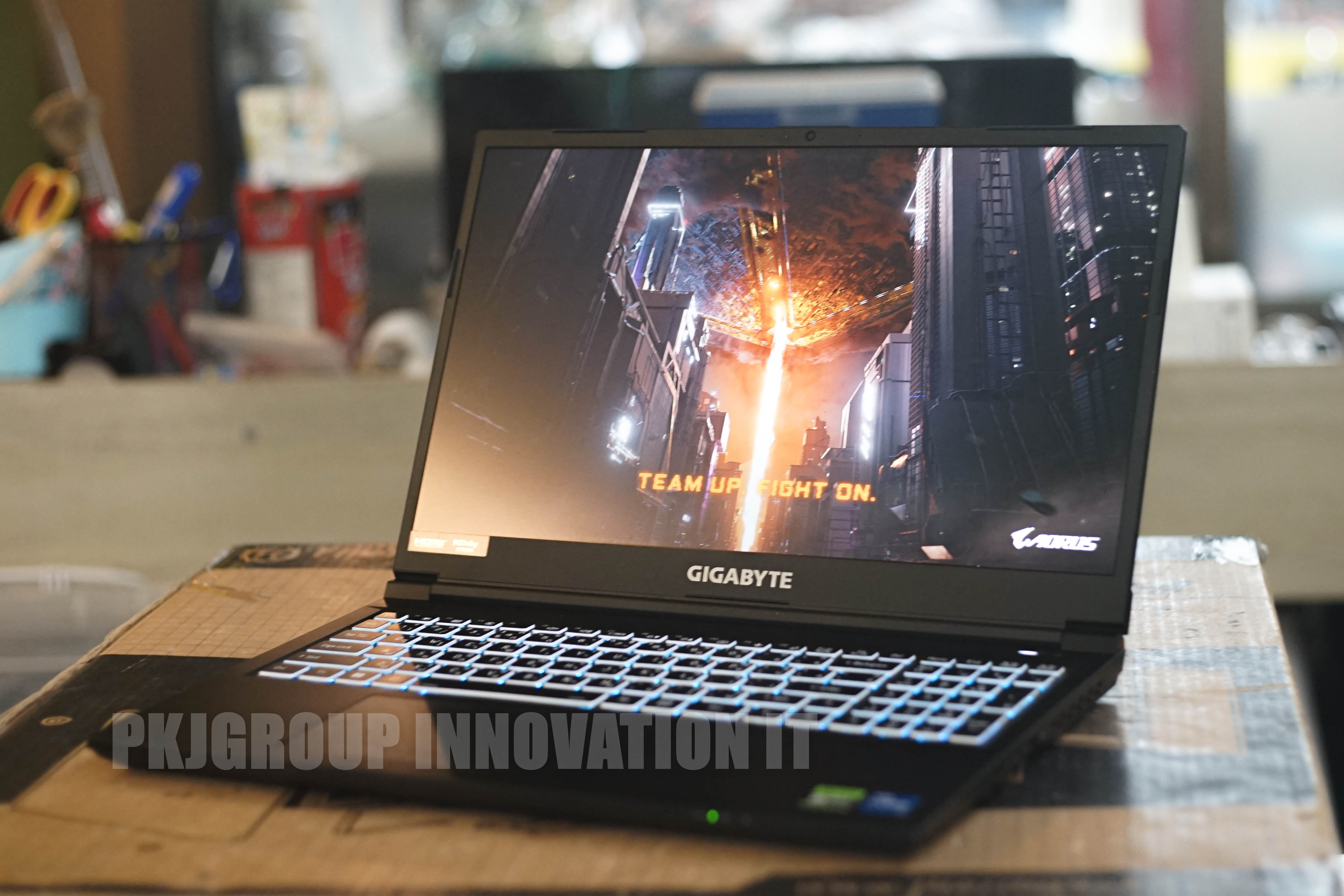 โน๊ตบุ๊คเล่นเกมมือสอง Gigabyte G5 KF5-H3TH393KH i7-13620H RAM 16 GB M.2 512 GB RTX4060