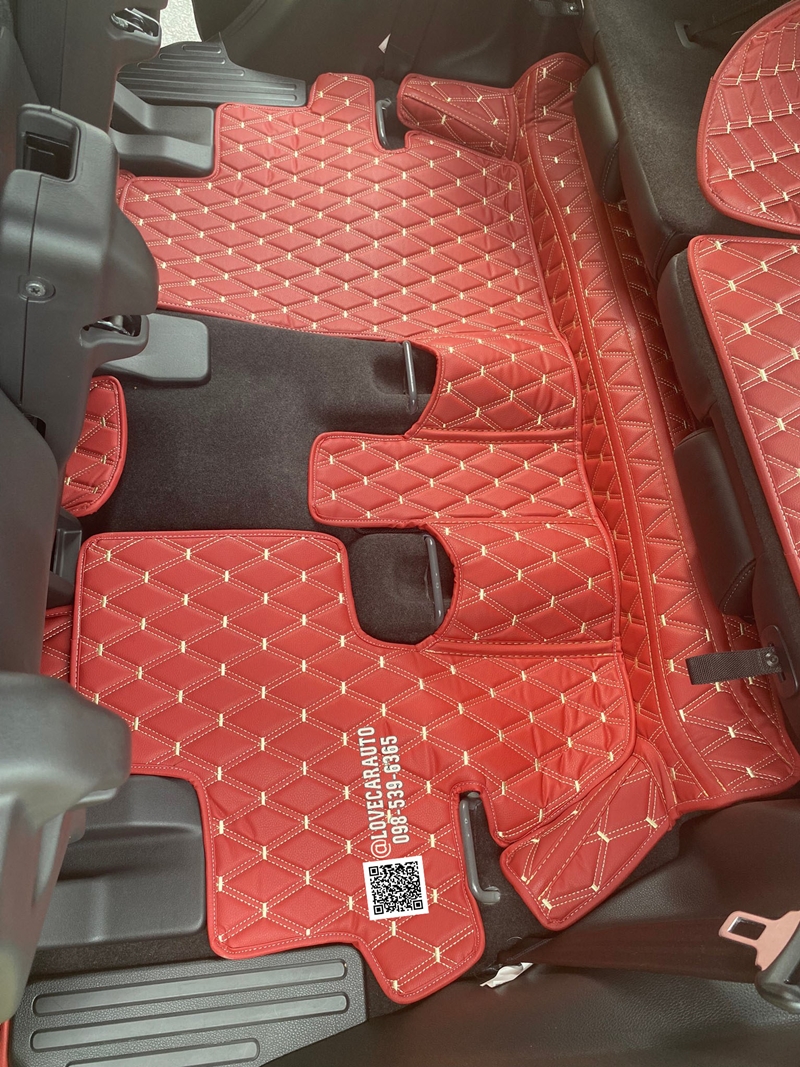 พรมปูพื้นรถยนต์ Honda CRV G5.7ที่นั่ง VVIPด้ายคู่สีแดงไวน์ด้ายทอง