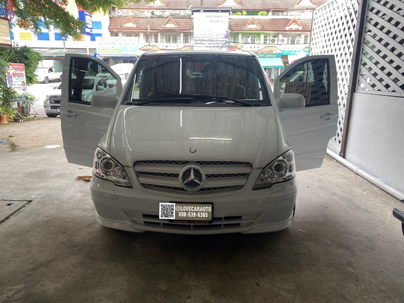 พรมปูพื้นรถยนต์ 6D Benz Vito ดัดแปลง น้ำตาลเข้ม