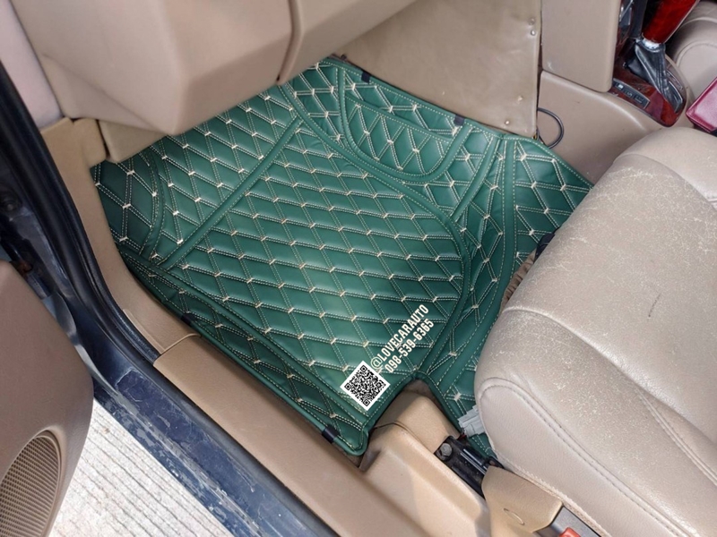พรมปูพื้นรถยนต์ 6D Volvo 960 สีเขียวด้ายทอง