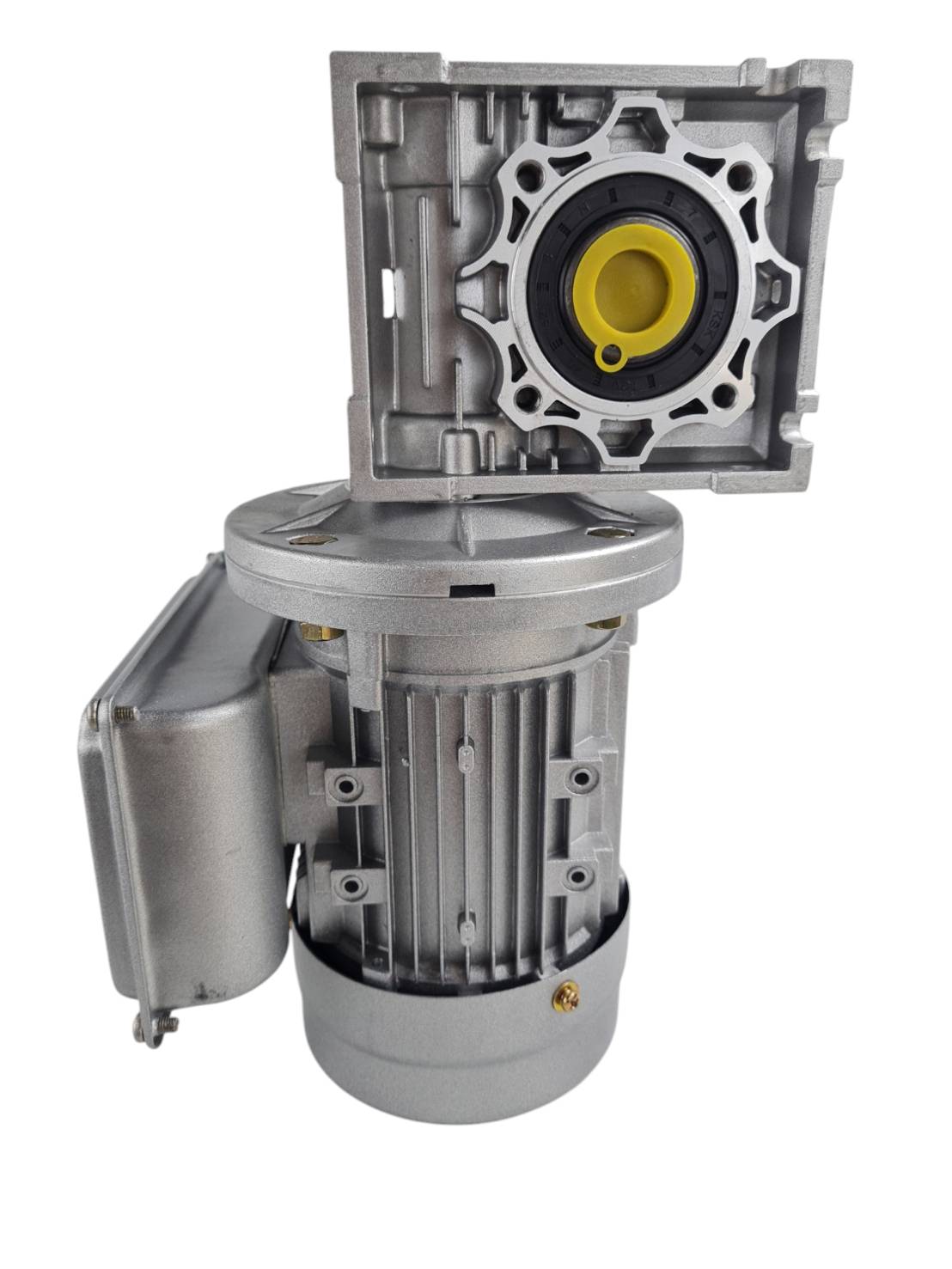 มอเตอร์เกียร์ไฟฟ้ากระแสสลับ ขนาด370W 220vพร้อมหน้าแปน รูเพลา 25 มิลลิเมตร เกียร์ 15:1ทำเครื่องกลึงรถแม็คโคร