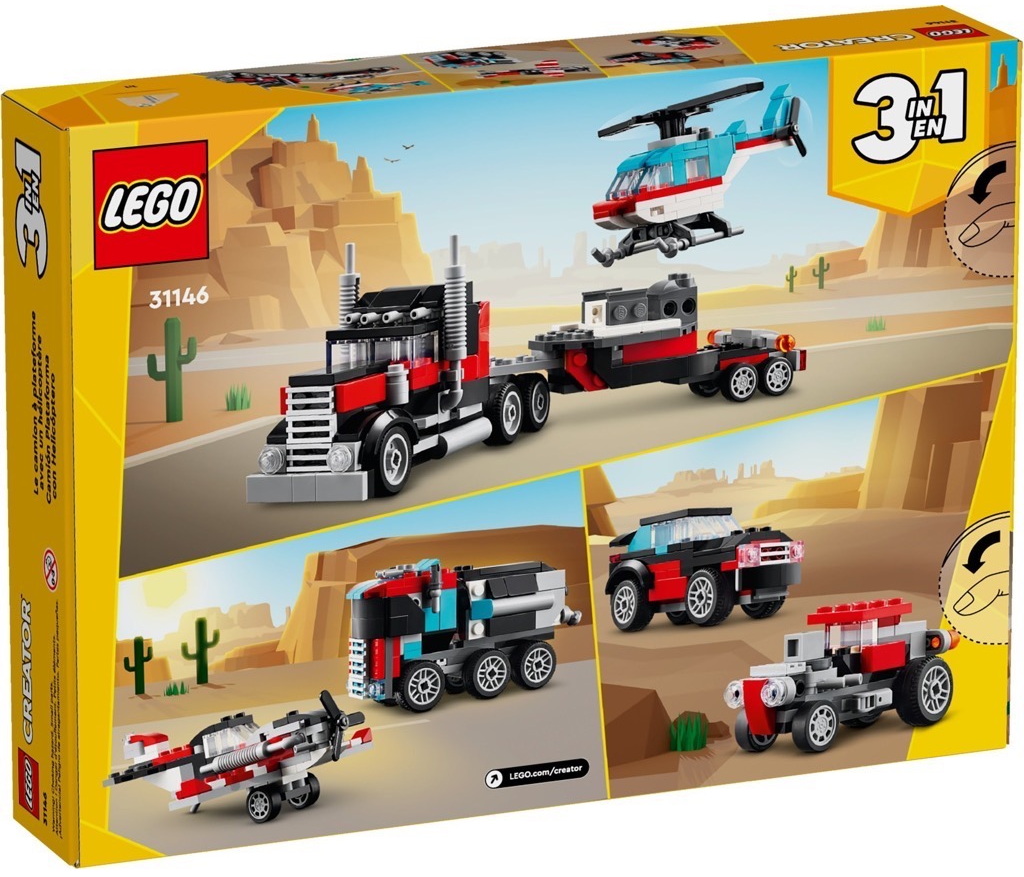 **MTS Toys**เลโก้ Lego 31146 Creator 3 in 1 : Flatbed Truck With Helicopter