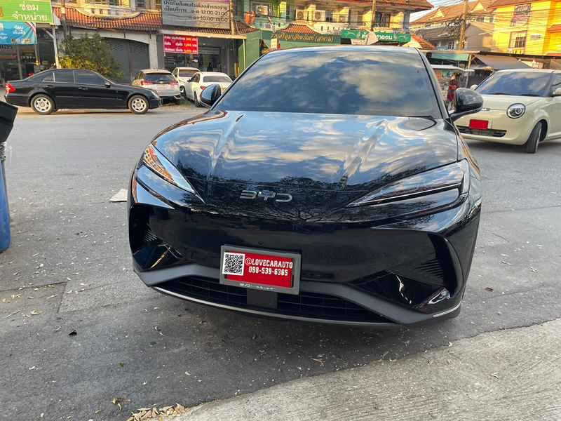 พรมปูพื้นรถยนต์ Byd Sealion 7 ผ้ายาง PVC กระดุมเล็กสีดำ