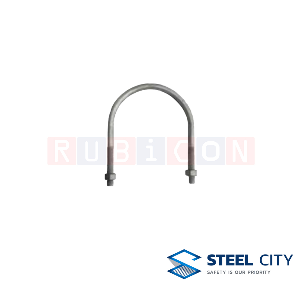 STEEL CITY HUB26 ยููโบลท์ + 2 น็อตอาบสังกะสี ขนาด 2” Dia 3/8” (HOT DIP GALVANIZED U-BOLTS + 2 NUTS)