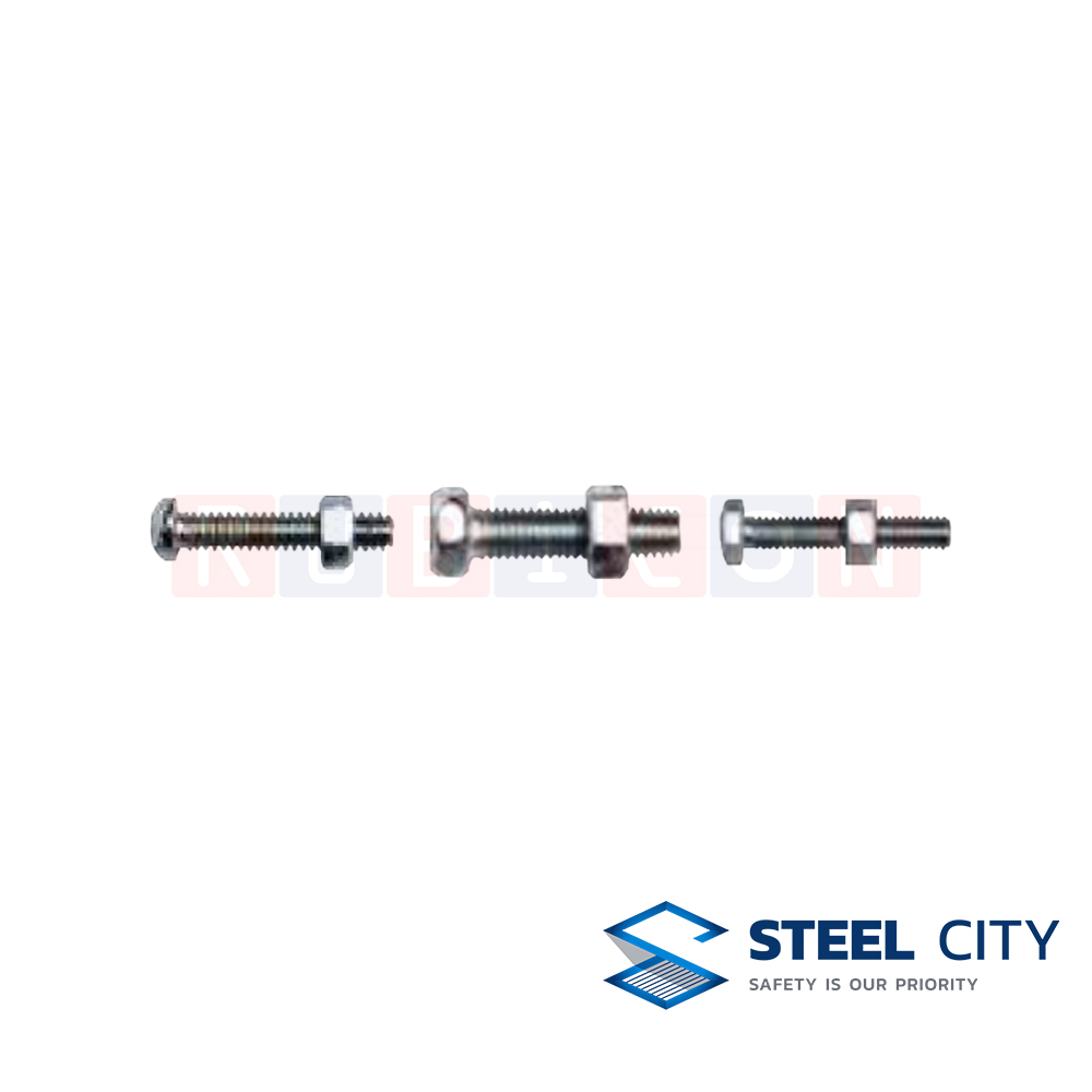 STEEL CITY BC42 สกรู+น็อต สำหรับ แคล้มวงเดือน ขนาด 1 1/4” ~ 2” (SCREW+NUTS FOR APPLICABLE HANGERS)