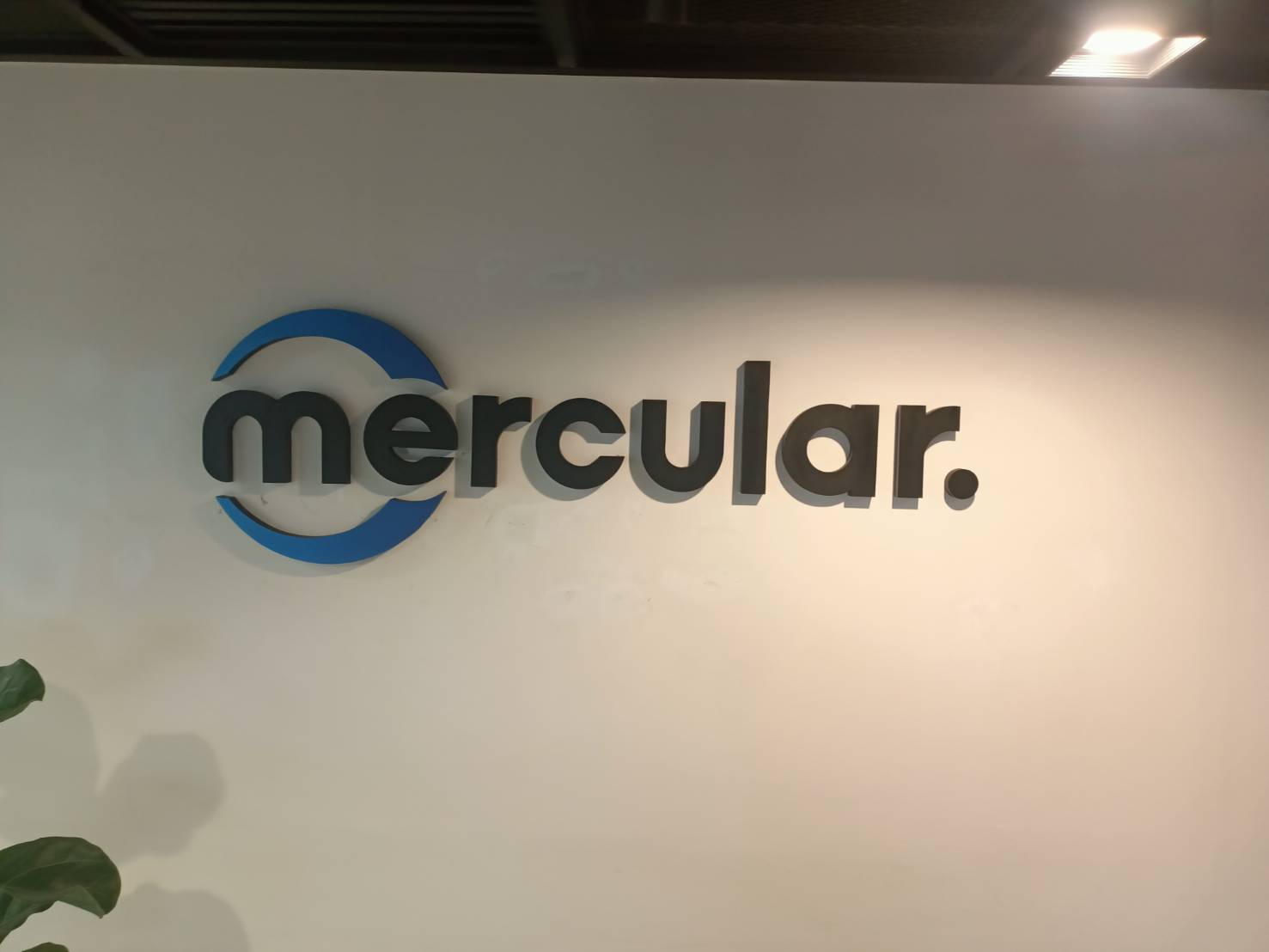 ป้ายตัวอักษรโลหะ ซิ้งค์พ่นสีหน้าตันไฟออกหลัง งานMercular