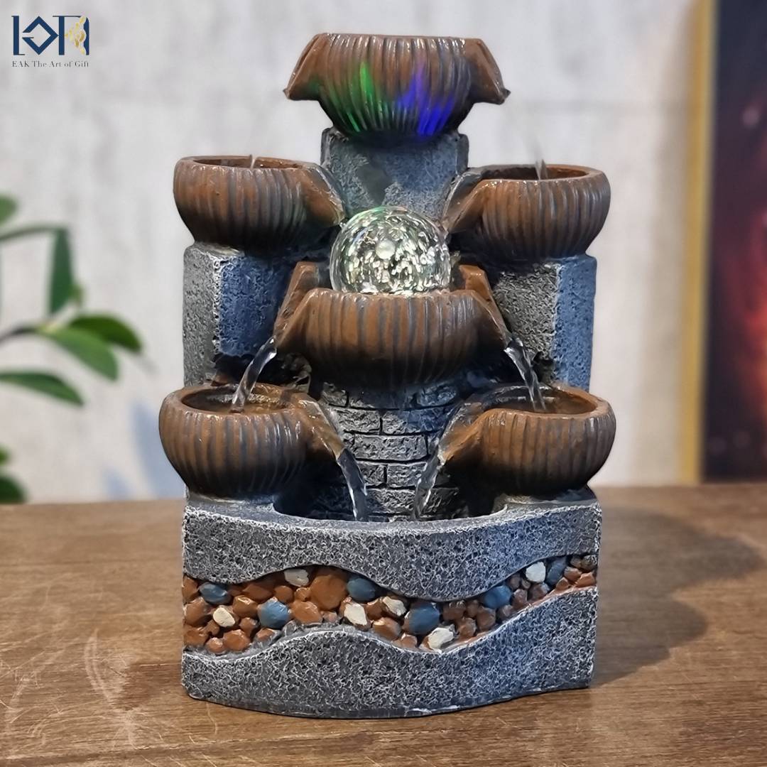 น้ำล้นตั้งโต๊ะ รุ่น9828 เสริมฮวงจุ้ยโชคลาภตกแต่งบ้านตั้งโต๊ะร้านค้า ของขวัญมงคล อ่างน้ำล้นจำลอง