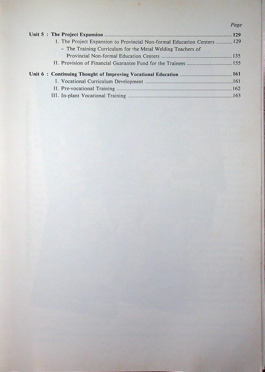 รายงานผลการดำเนินงาน โครงการทดลองอบรมช่างเชื่อมโลหะ REPORT ON METAL WORK TRAINING PILOT PROJECT
