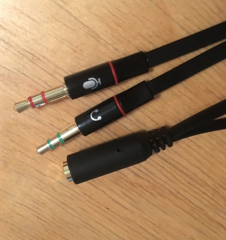 สายแปลงหูฟังมือถือ ให้ใช้กับ PC โน้ตบุ้ค Stereo Mic Audio Adapter Cable