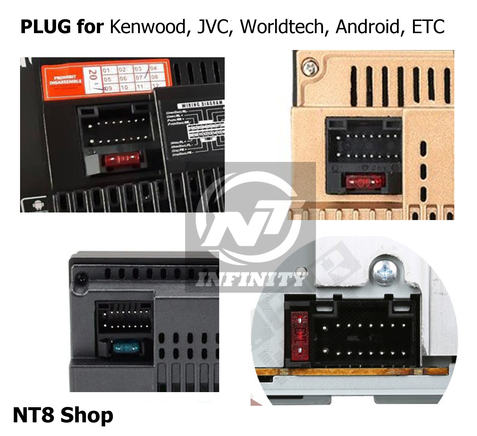 ปลั๊กตรงรุ่น Honda 20 pin สำหรับ 2din Kenwood, JVC, ETC ไม่ตัดต่อสายไฟ