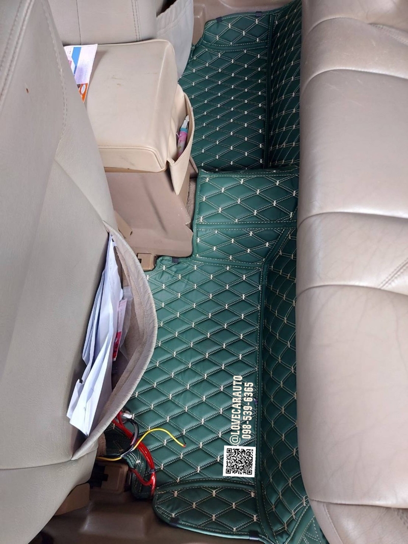 พรมปูพื้นรถยนต์ 6D Volvo 960 สีเขียวด้ายทอง