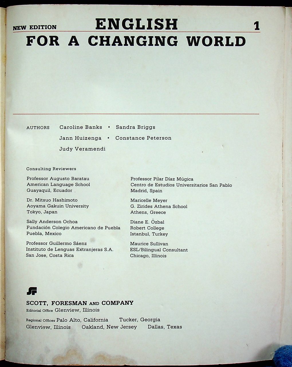 ENGLISH FOR A CHANGING WORLD 1 NEW EDITION