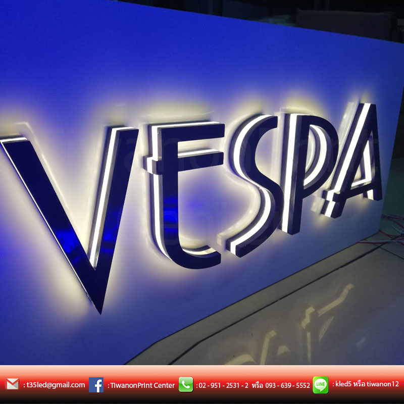 VESPA งานสวย ดีไซน์เก๋ รับทำป้าย LED Neon Flex ตามสไตล์ลูกค้า