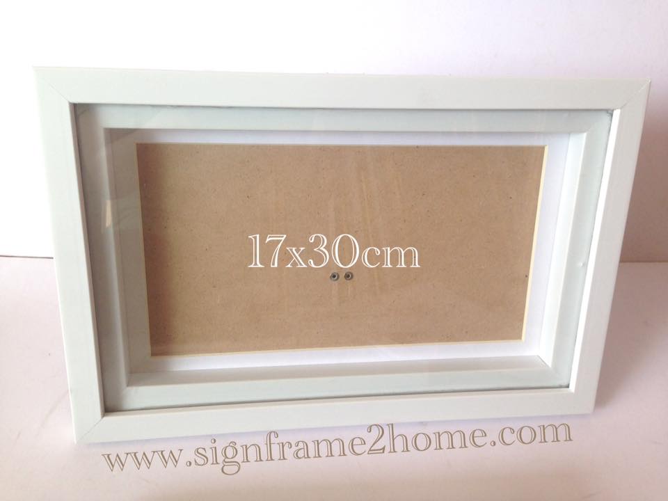 กรอบทรงลึกสีขาว 2 ชั้น พร้อมเสริมโฟโต้เม้า ขนาด17x30cm