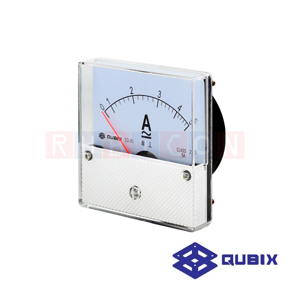 QUBIX SD-80A CLASS 2.5 พาเนลมิเตอร์แบบอนาล็อก แอมป์มิเตอร์ (ต่อตรง) ANALOG PANEL METER SD SERIES 80X80 MM. (AMMETER)