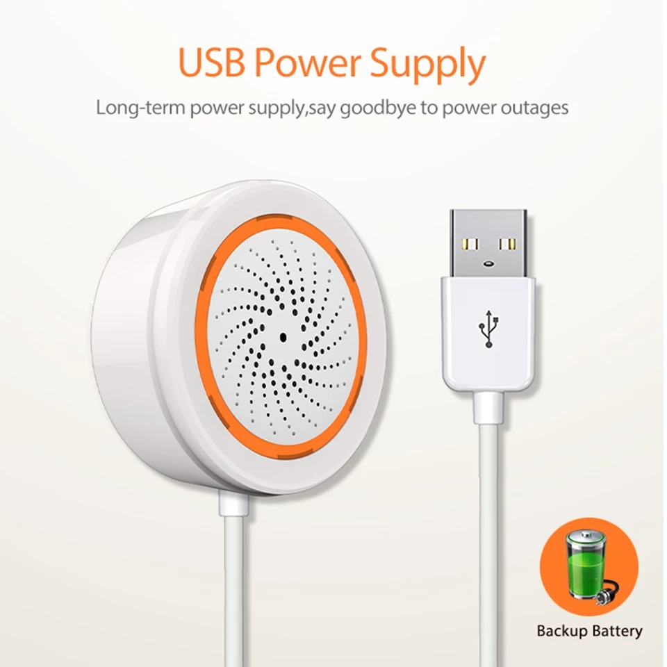 Smarthome Zigbee Siren Alarm 3in1 Security อุปกรณ์รักษาความปลอดภัยครบวงจรไร้สาย (แบบแยกชิ้น) สั่งงานผ่านแอพ