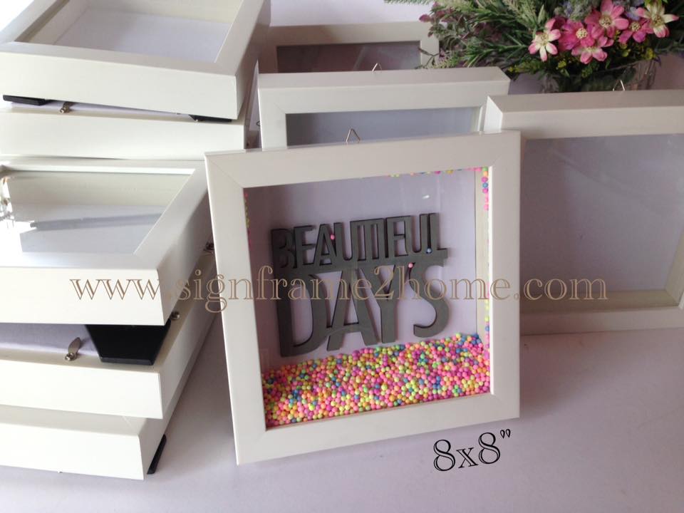 กรอบรูปทรงลึกสีขาวโมเดิล ขนาด 8x8"