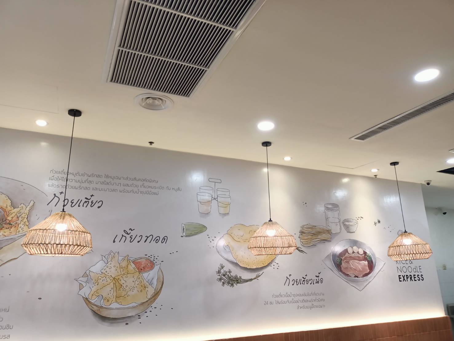 ป้ายสติกเกอร์ติดลงบนกำแพง งานRICE & NOODLE EXPRESS