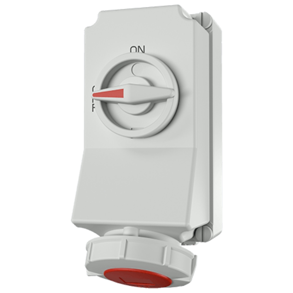 MENNEKES 5605A (รหัสใหม่ 5604406G) ปลั๊กตัวเมียติดผนัง พร้อมสวิทว์และ DUO-Interlock (3P+E) 32A 400V IP67
