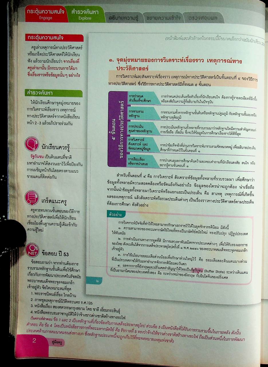 คู่มือครู หนังสือเรียน รายวิชาพื้นฐาน ประวัติศาสตร์ ชั้นมัธยมศึกษาปีที่ ๓