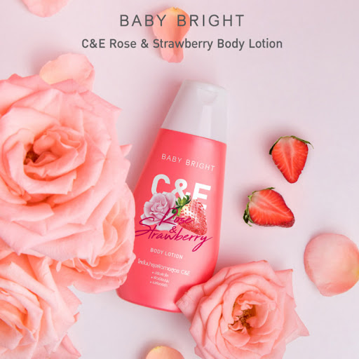 ซีแอนด์อีโรสแอนด์สตรอเบอร์รี่บอดี้โลชั่น C&E Rose & Strawberry Body Lotion 150ml. Baby Bright
