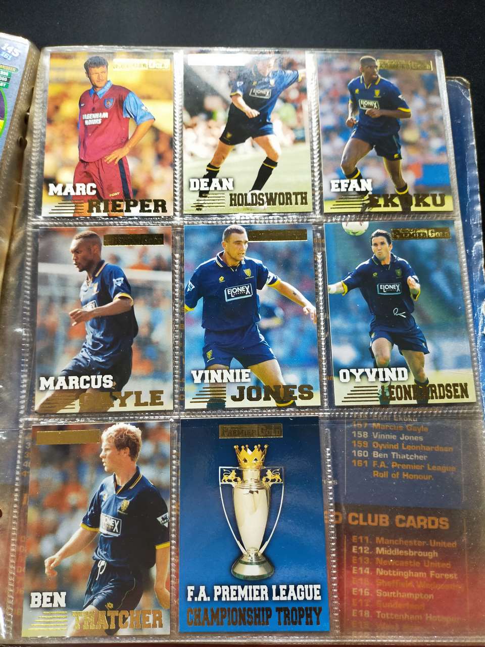 MERLIN'S PREMIER GOLD TRADING CARDS 1996-97 SEASON
