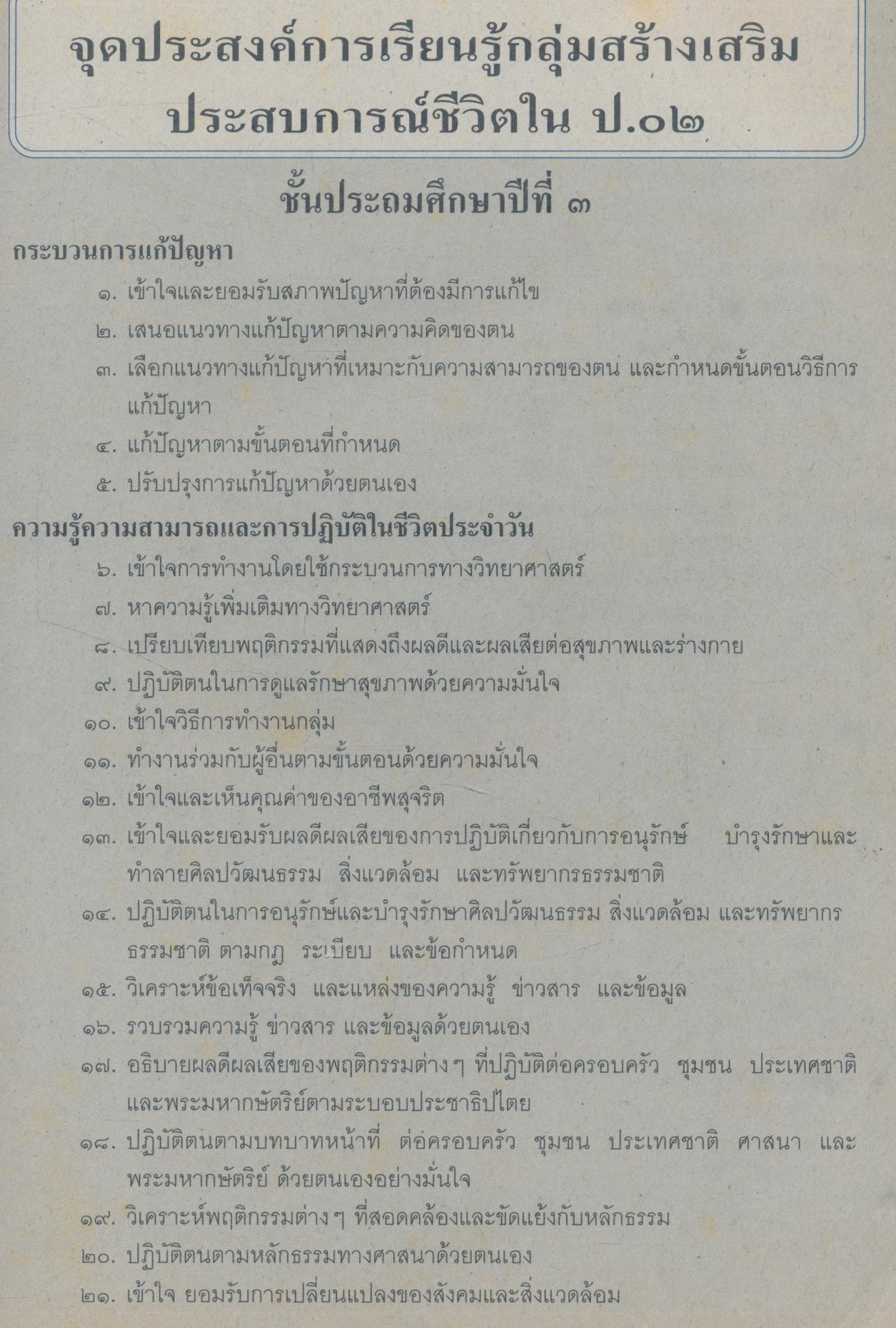 สปช. ชั้นประถมศึกษาปีที่ ๓