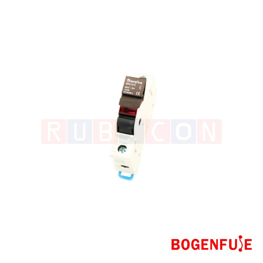 BOGENFUSE BFM-101N 1P 32A ตลับใส่ฟิวส์รุ่นมีแล้มป์ ขนาด 10x38 มม. 690V gL10 (CYLINDER FUSE HOLDER)