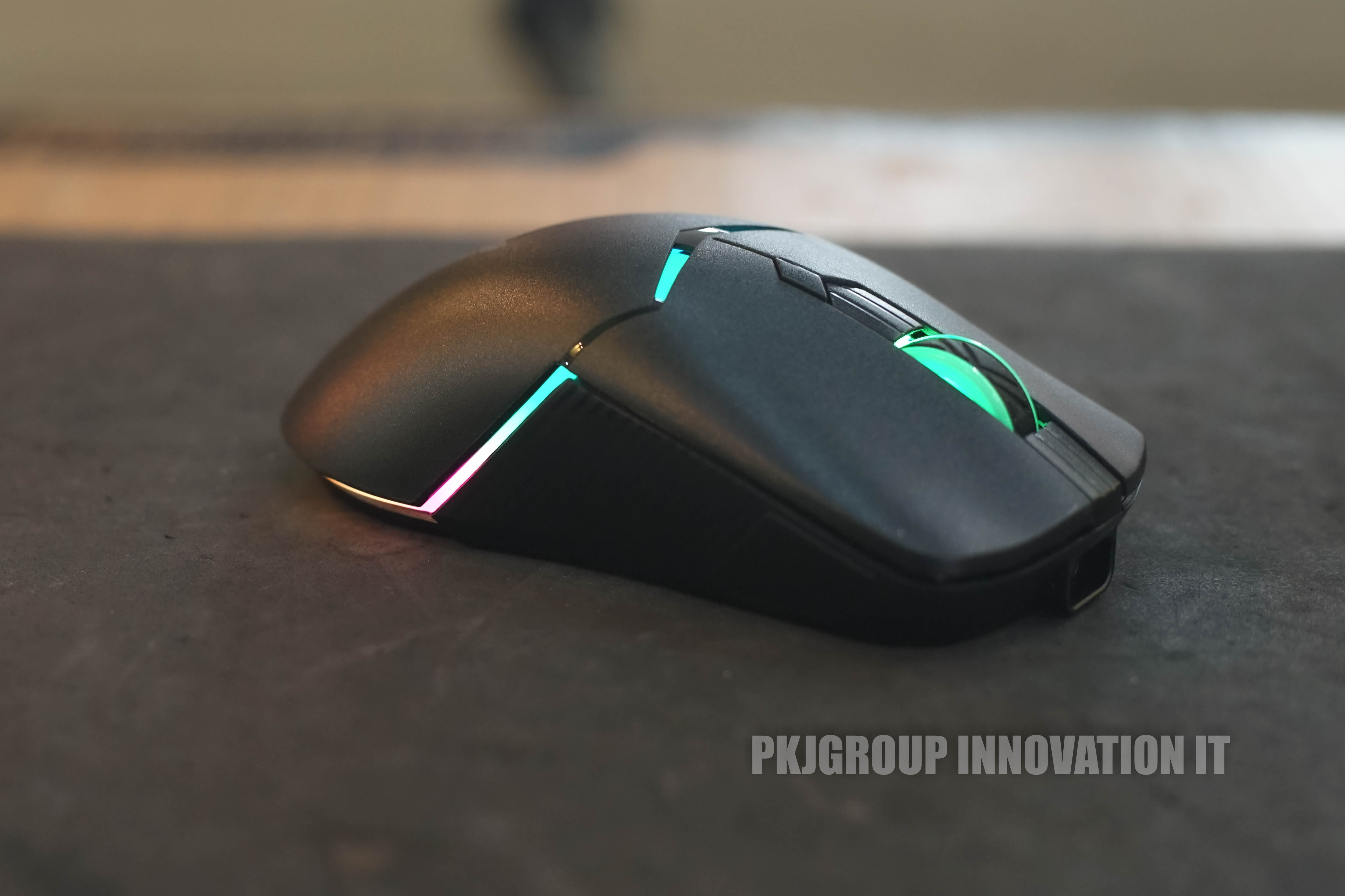 เมาส์เล่นเกมไร้สาย Onikuma Kitsu สีดำ Tri-Mode DPI 7 ระดับ RGB สามารถปรับได้