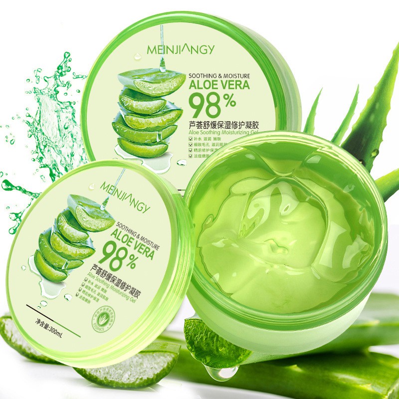 เจลว่านหางจระเข้ 98% ขนาด 300g Aloe Vera ช่วยกระชับรูขุมขน บำรุงผิวพรรณให้ชุ่มชื้น ลดอาการอักเสบของผิว