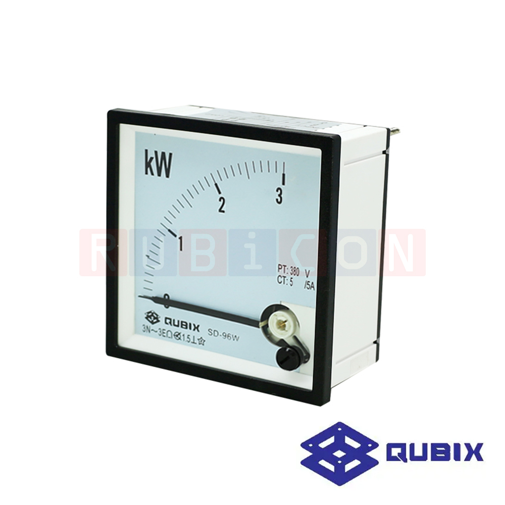 QUBIX SD-96KW CLASS1.5 พาเนลมิเตอร์แบบอนาล็อก กิโลวัตต์มิเตอร์ ANALOG PANEL METER SD SERIES 96X96 MM. (KILOWATT METER)