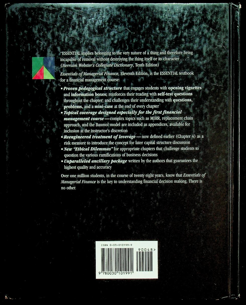 ESSENTIALS OF MANAGERIAL FINANCE