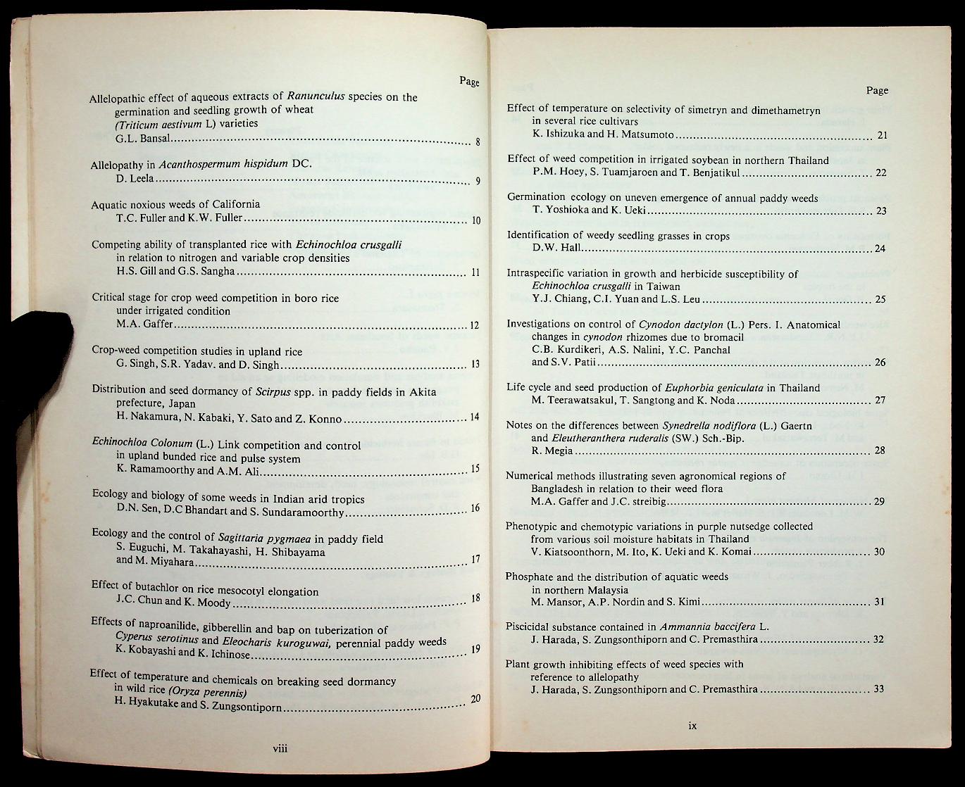 ABSTRACTS : THE TENTH CONFERENCE OF THE ASIAN-PACIFIC WEED SCIENCE SOCIETY 1985